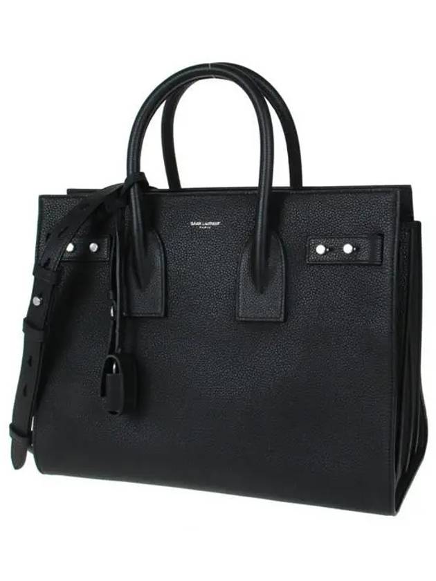 Luxury Saint Laurent Supple Sac de Jour Small Toad Shoulder Bag Black