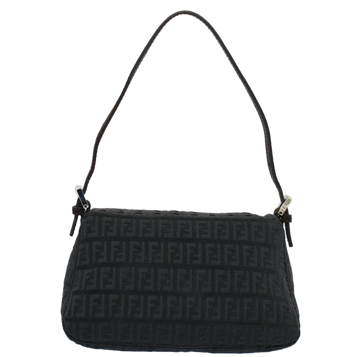 Luxury FendiZucchino Canvas Mamma Baguette Shoulder Bag Grayfm2754