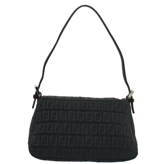 Luxury FendiZucchino Canvas Mamma Baguette Shoulder Bag Grayfm2754