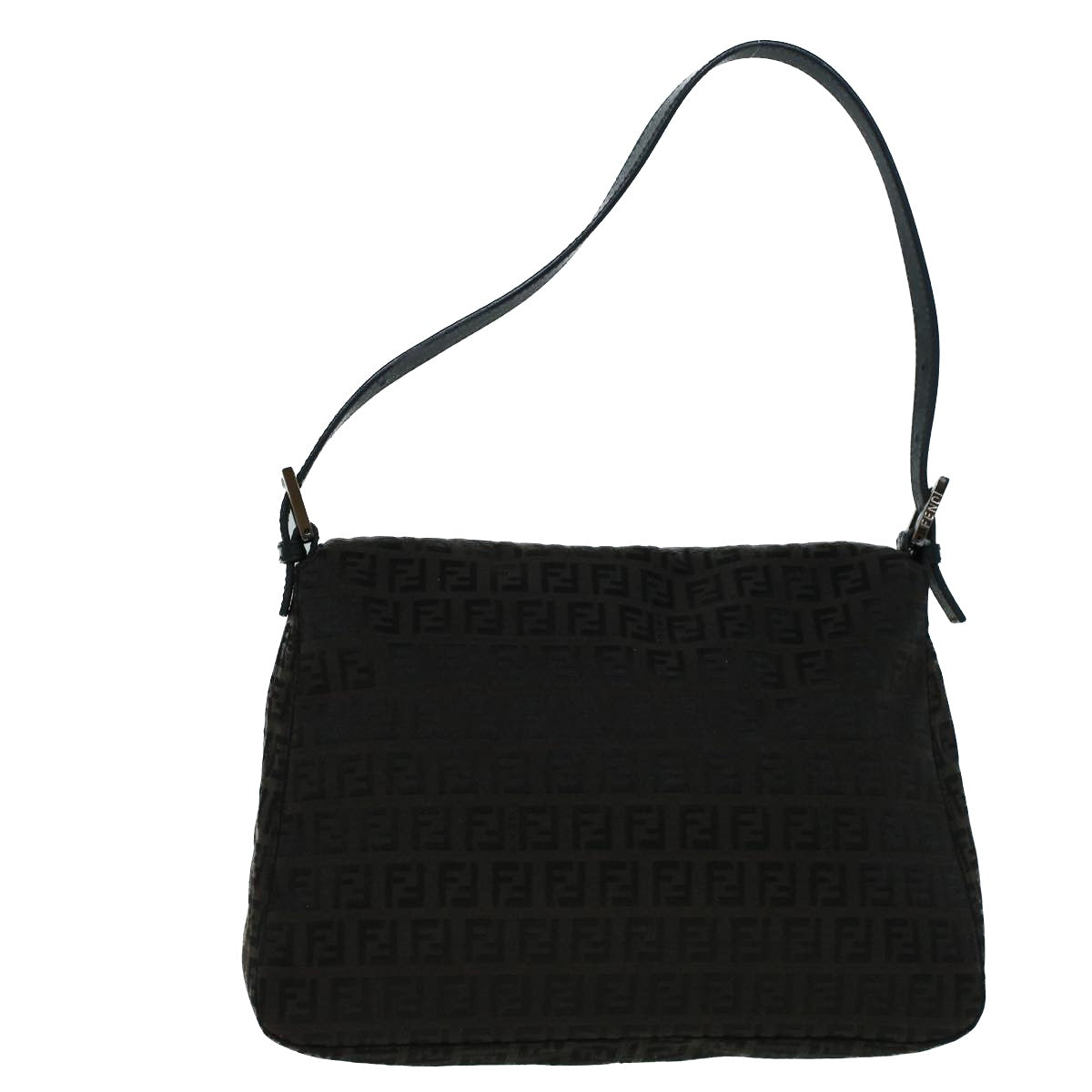 Luxury FendiZucchino Canvas Shoulder Bag Dark Brownfm2755