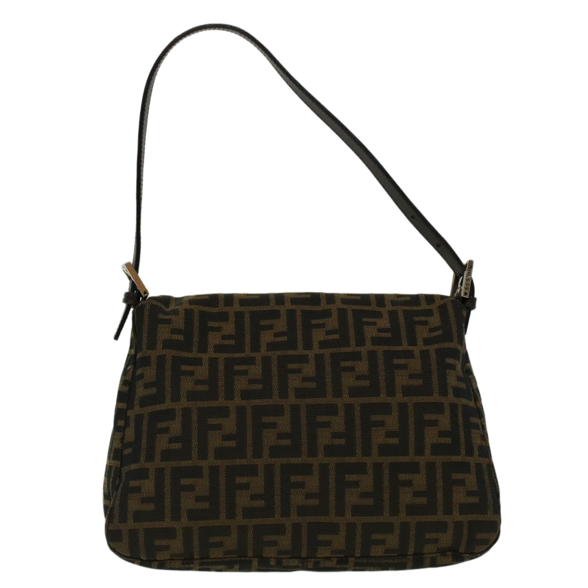 Luxury FendiZucca Canvas Mamma Baguette Shoulder Bag Brownfm2915