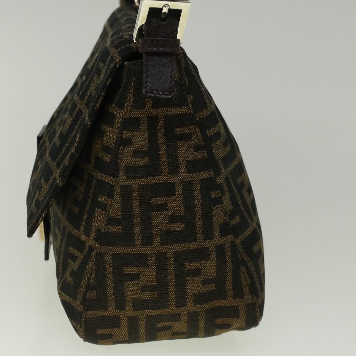 Luxury FendiZucca Canvas Mamma Baguette Shoulder Bag Brownfm2915
