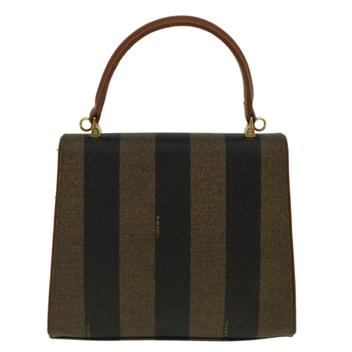 Luxury FendiPecan Canvas Hand Bag Coated Canvas 2way Brownfm2917