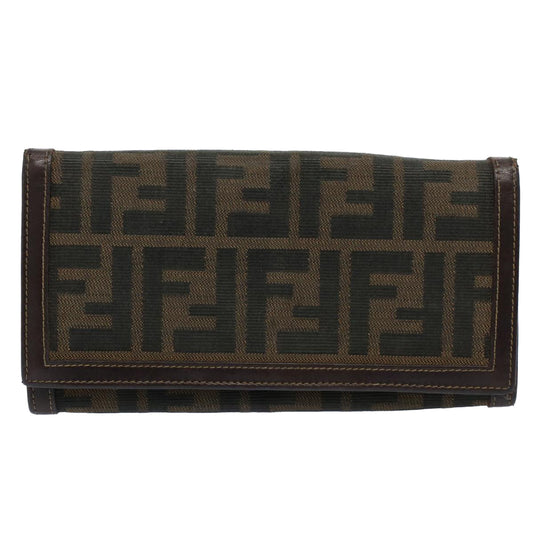 Luxury FendiZucchino Pequin Canvas Wallet Nylon 9Set Beige Blackfm2985