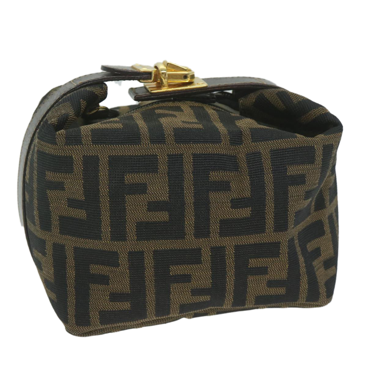 Luxury FendiZucca Canvas Hand Bag Black Brownfm3015