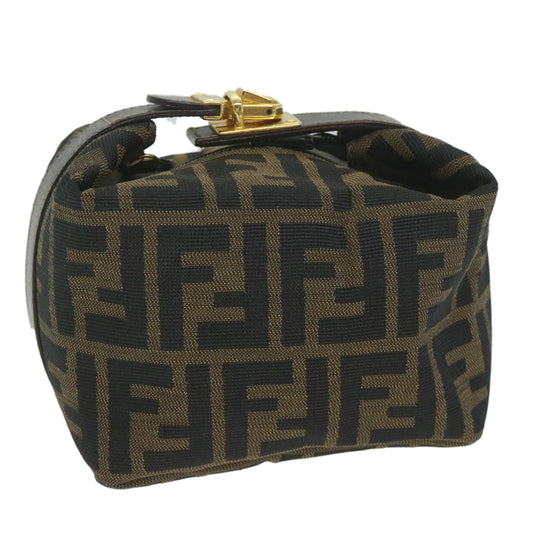 Luxury FendiZucca Canvas Hand Bag Black Brownfm3015