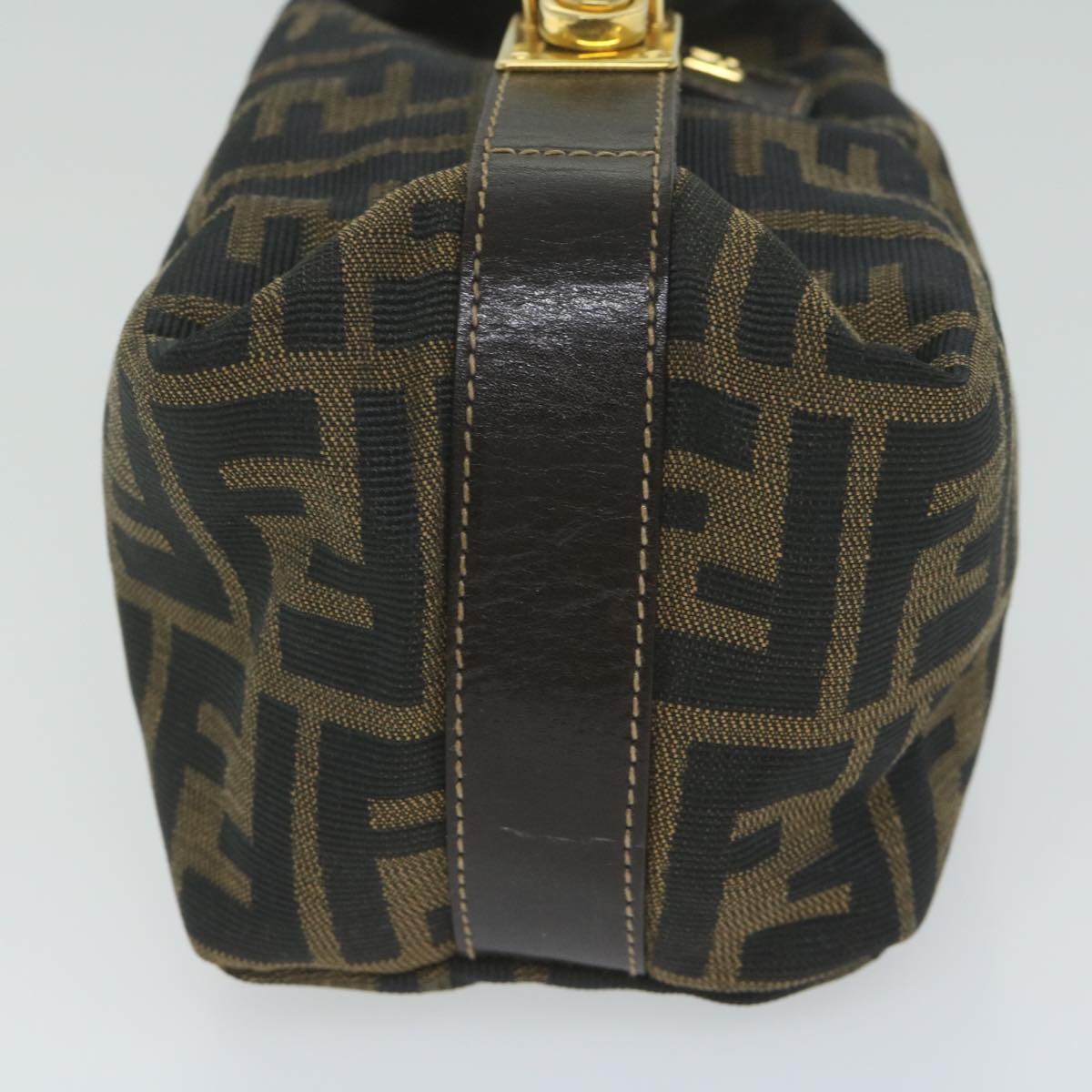 Luxury FendiZucca Canvas Hand Bag Black Brownfm3015
