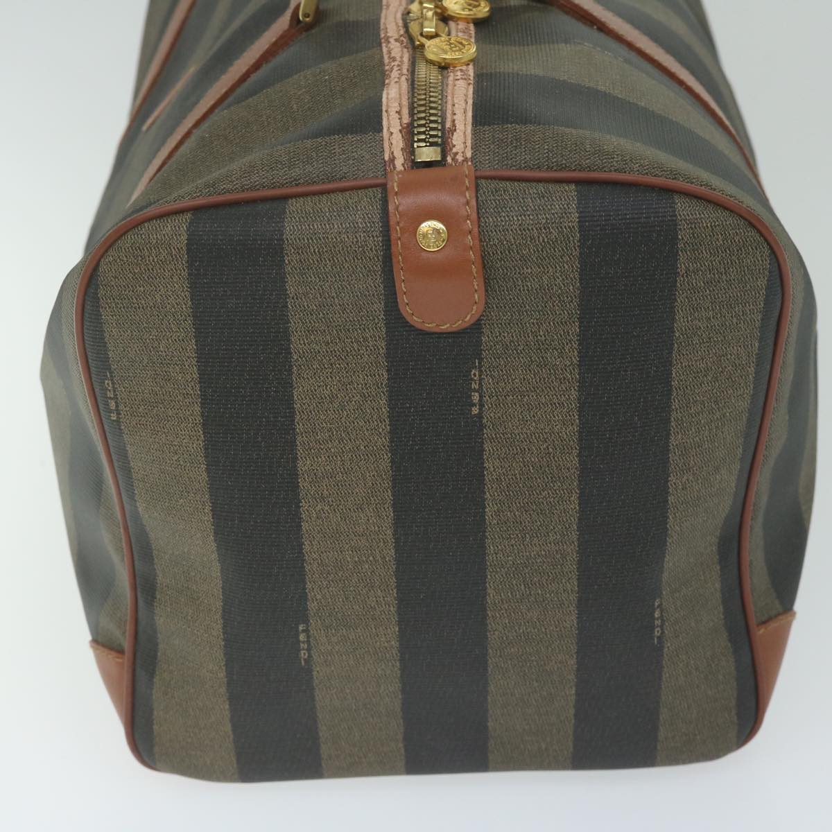 Luxury FendiPecan Canvas Boston Bag PVC Brown Khakifm3027