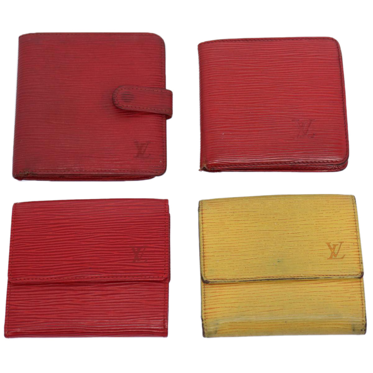 LOUIS VUITTON Epi Wallet 4Set Red Yellow LV fm3069