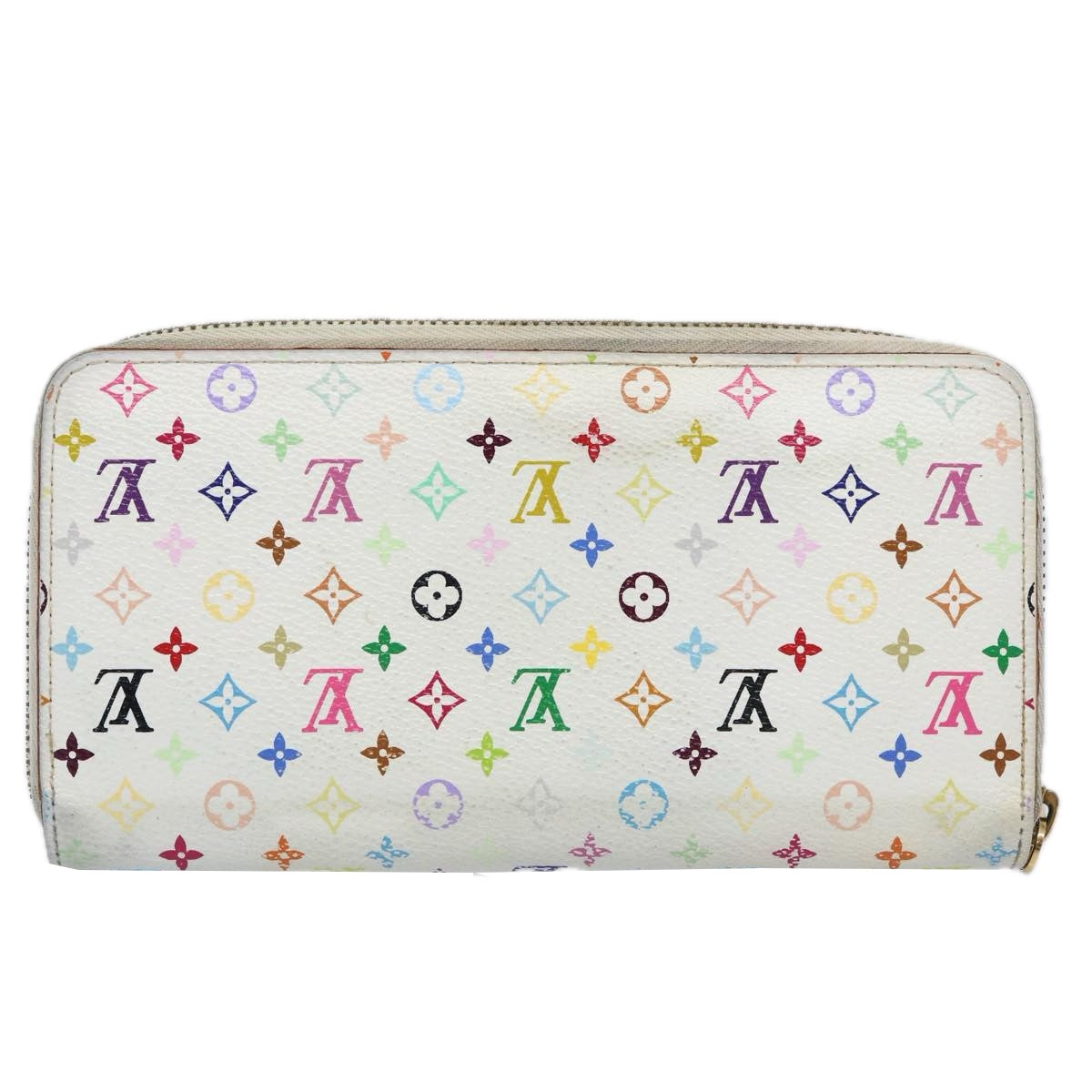 LOUIS VUITTON Monogram Multicolor Zippy Wallet White M60241 LV fm3078