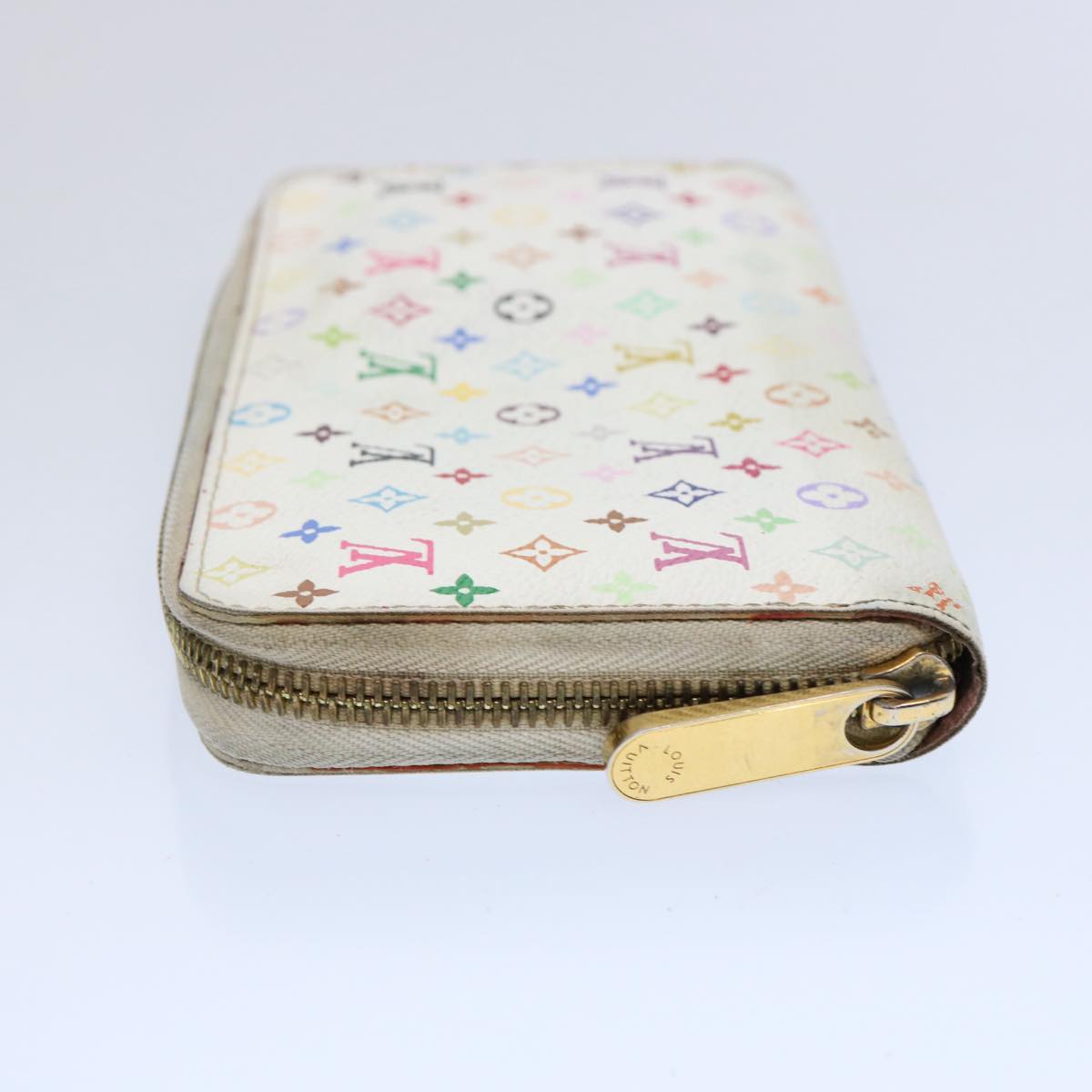 LOUIS VUITTON Monogram Multicolor Zippy Wallet White M60241 LV fm3078