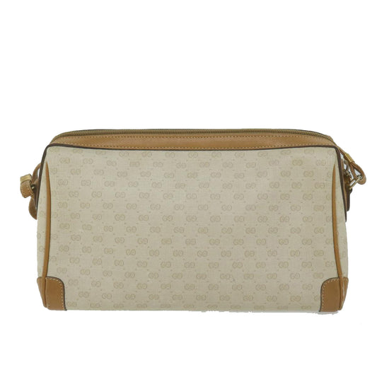 GUCCI Micro GG Canvas Shoulder Bag PVC Beige  fm3171