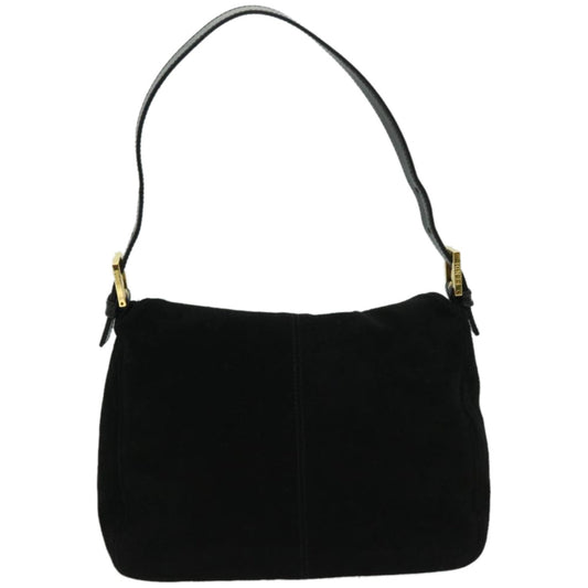 Luxury FendiMamma Baguette Shoulder Bag Suede Blackfm3241