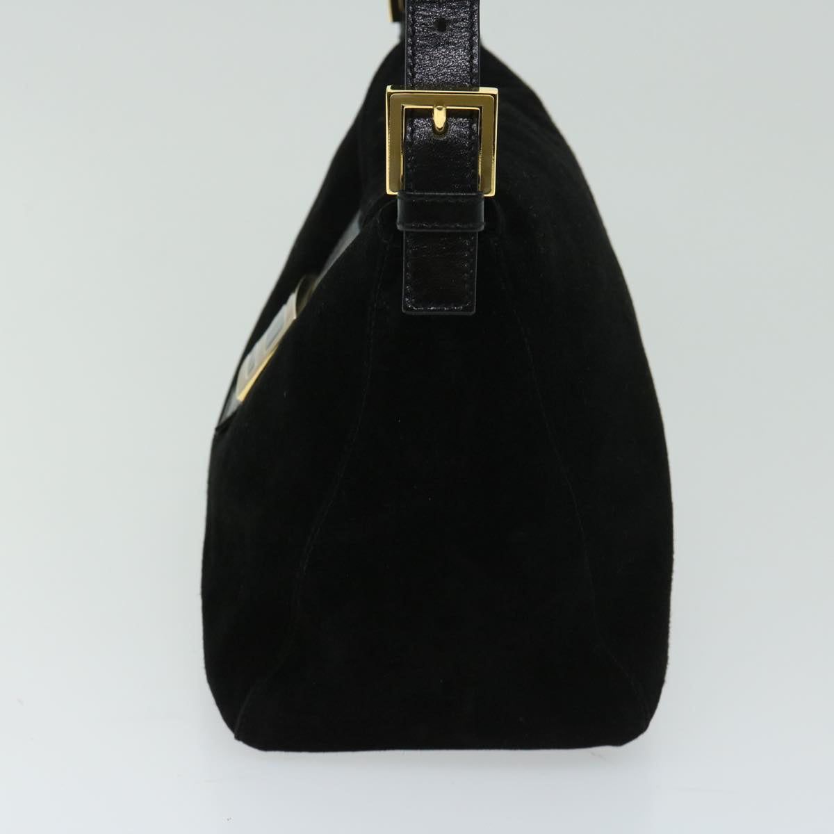 Luxury FendiMamma Baguette Shoulder Bag Suede Blackfm3241