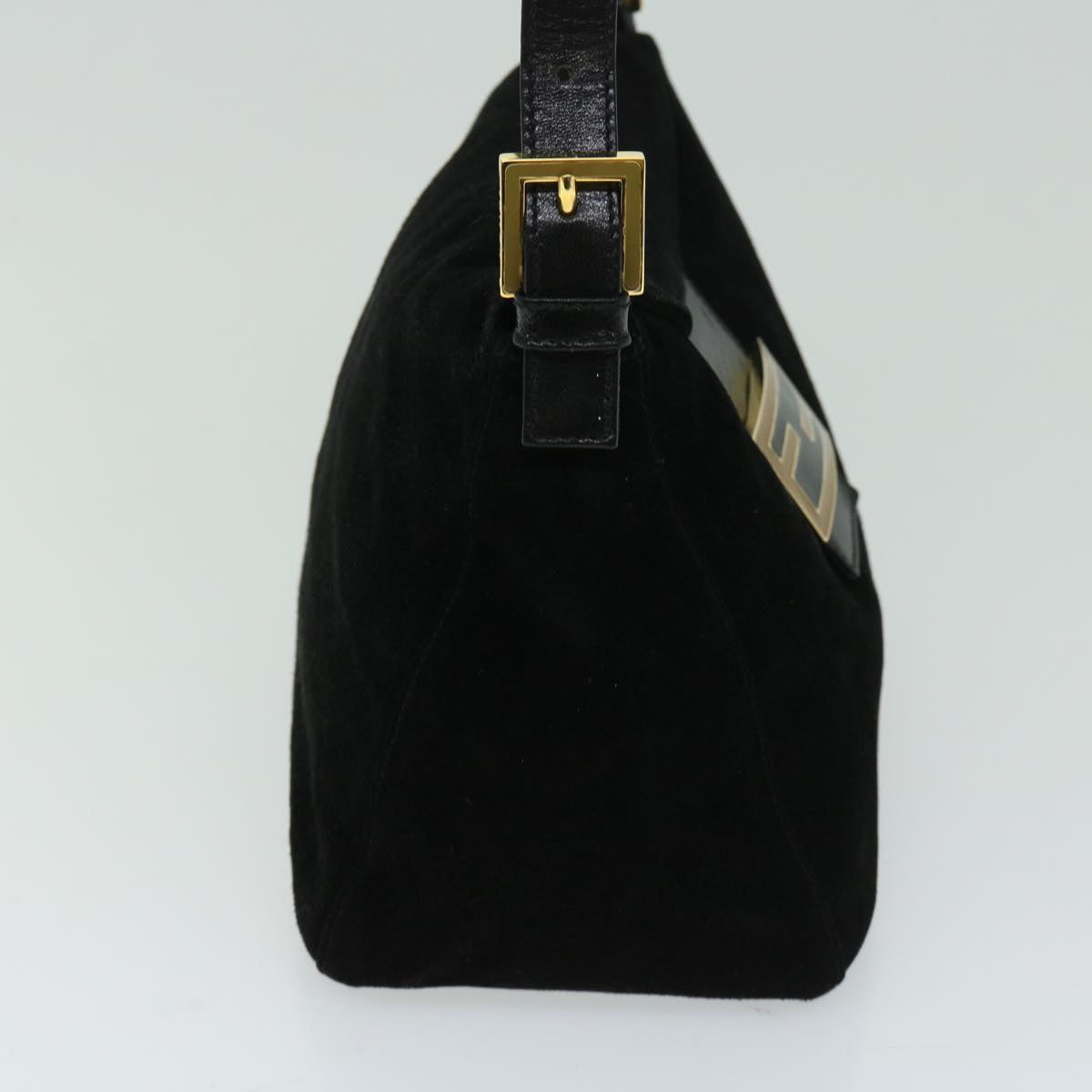 Luxury FendiMamma Baguette Shoulder Bag Suede Blackfm3241