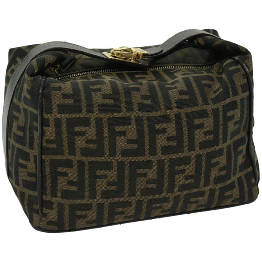 Luxury FendiZucca Canvas Hand Bag Black Brownfm3243