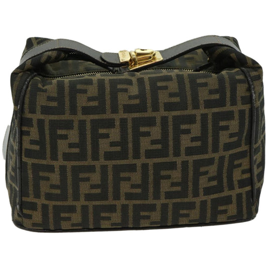 Luxury FendiZucca Canvas Hand Bag Black Brownfm3243