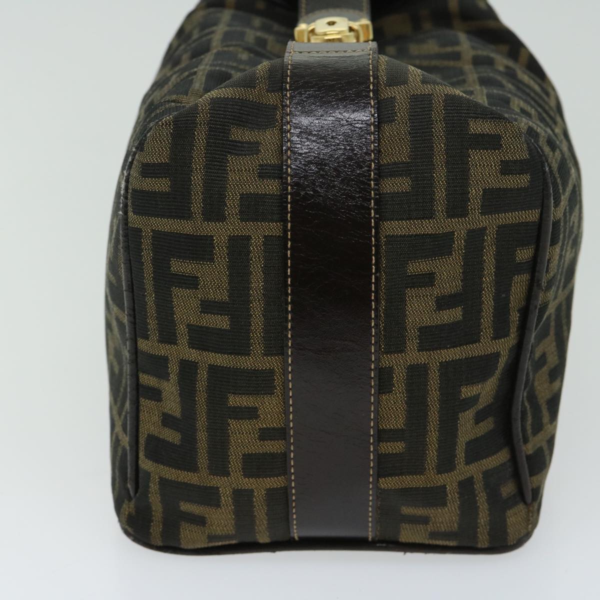 Luxury FendiZucca Canvas Hand Bag Black Brownfm3243