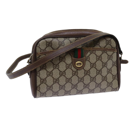 Luxury Gucci Trending 2025 GG Supreme Web Sherry Line Shoulder Bag PVC Beige 116 02 089  fm3328