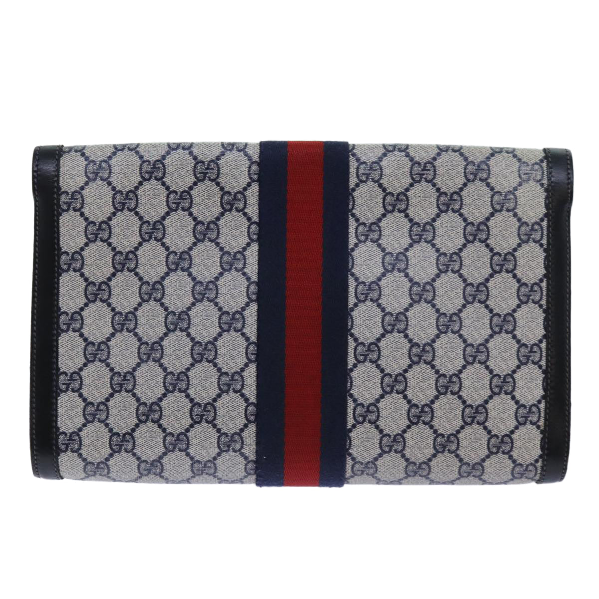 Luxury Gucci Trending 2025 GG Supreme Sherry Line Clutch Bag PVC Red Navy 67 014 3087  fm3329
