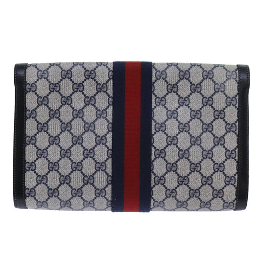 Luxury Gucci Trending 2025 GG Supreme Sherry Line Clutch Bag PVC Red Navy 67 014 3087  fm3329
