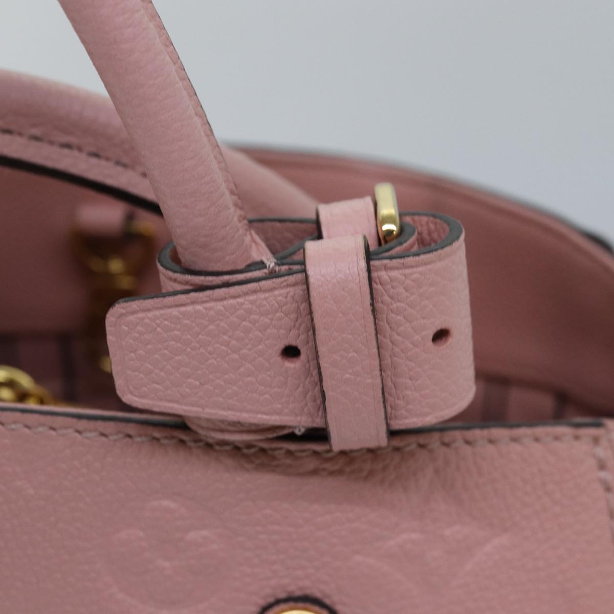 LOUIS VUITTON Monogram Empreinte Montaigne BB Bag Pink Rose M44123 fm3558A