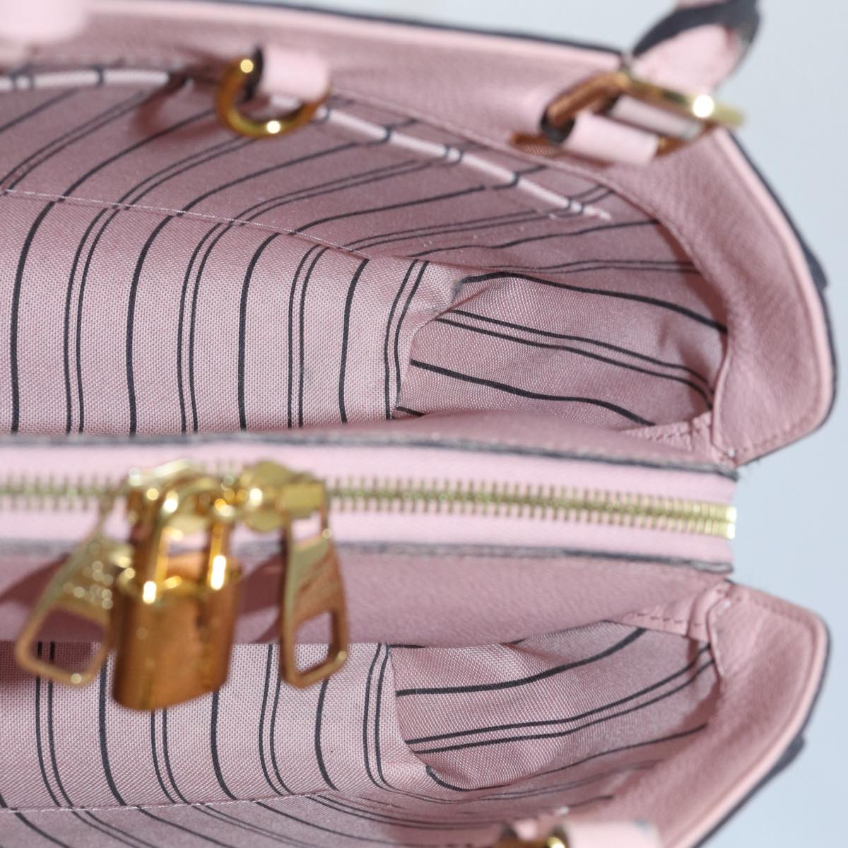 LOUIS VUITTON Monogram Empreinte Montaigne BB Bag Pink Rose M44123 fm3558A