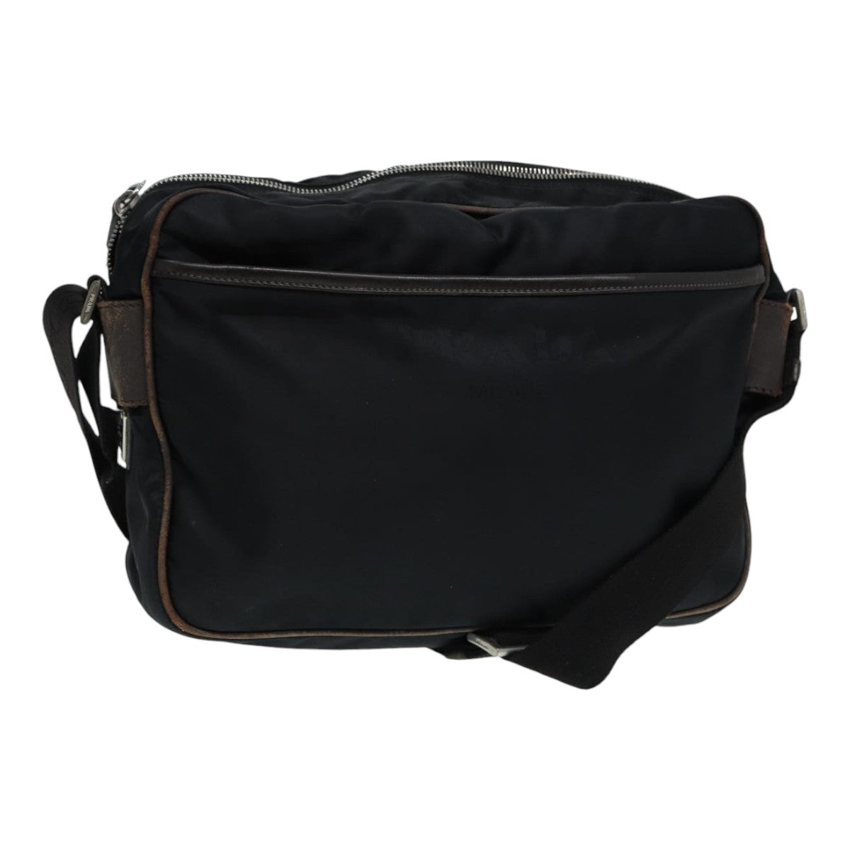 Luxury Prada Shoulder Bag Nylon Black Silver  fm3701