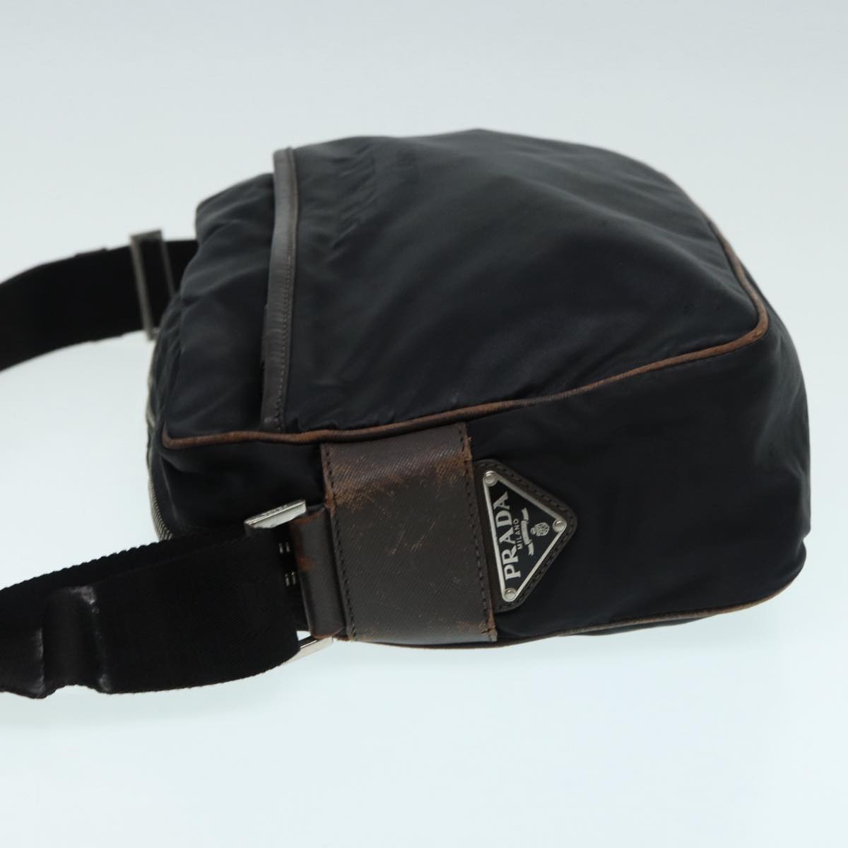 Luxury Prada Shoulder Bag Nylon Black Silver  fm3701