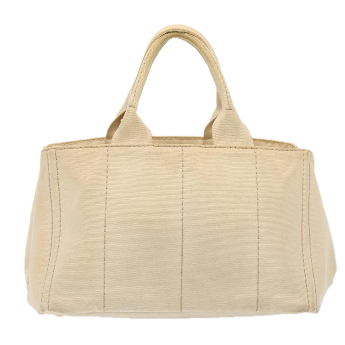Luxury Prada Canapa MM Hand Bag Canvas White Gold  fm3744