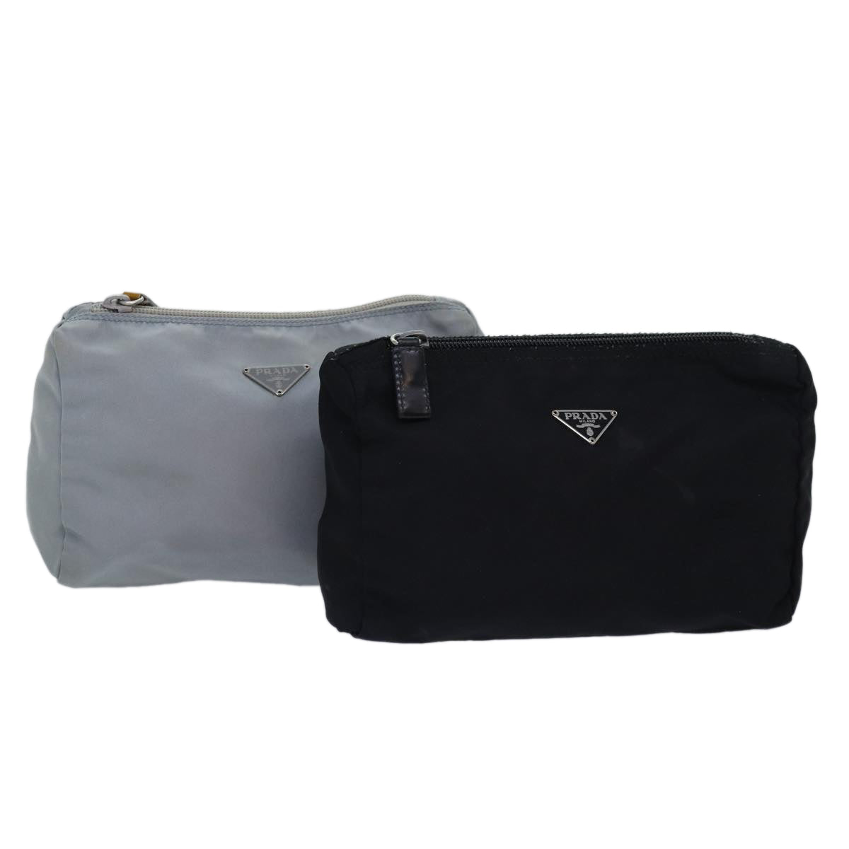 Luxury Prada Pouch Nylon 2Set Black Light Blue  fm3747