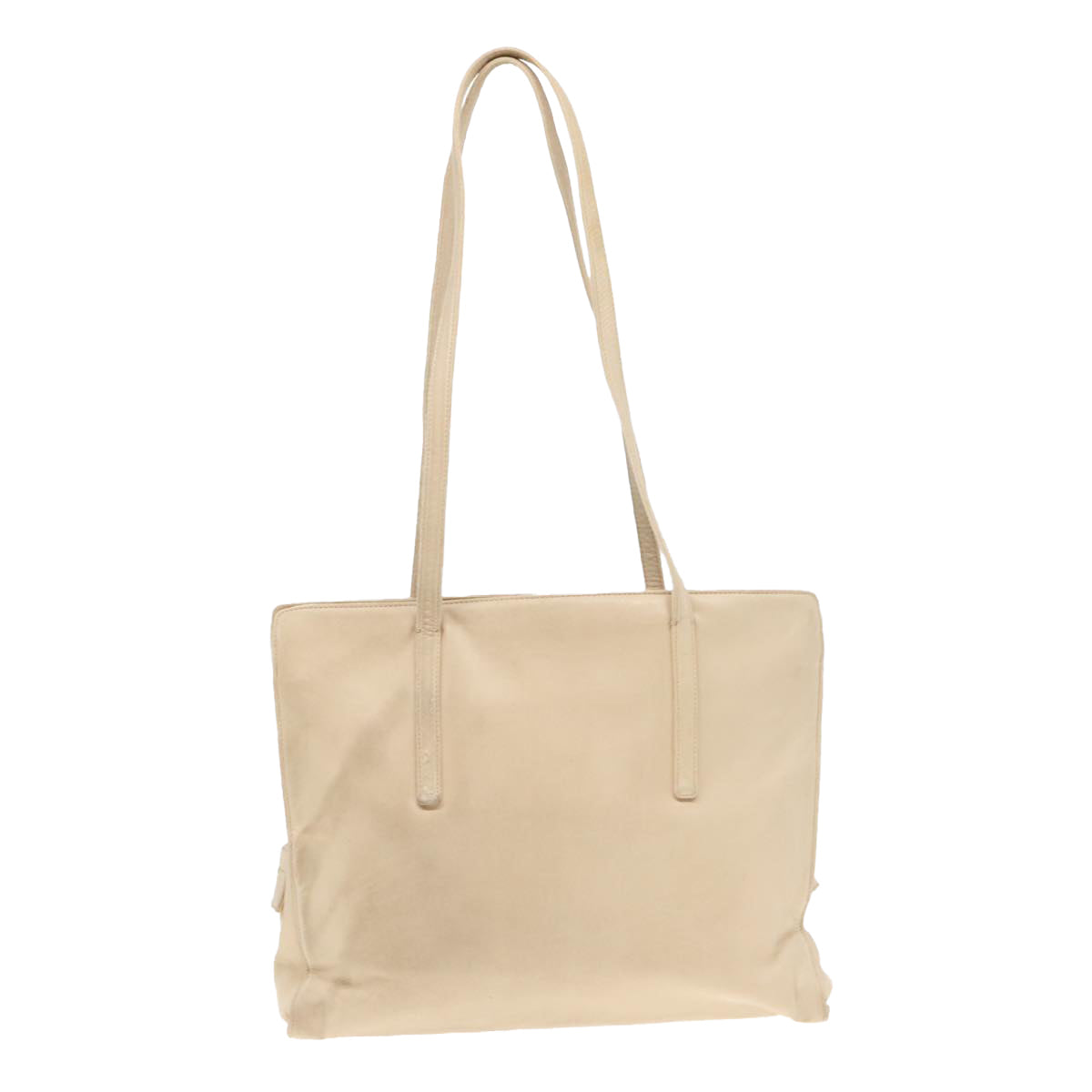 Luxury Prada Shoulder Bag Leather Beige Silver  fm3813