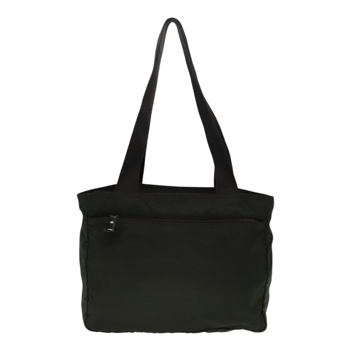 Luxury Prada Tote Bag Nylon Khaki Brown Silver  fm3816