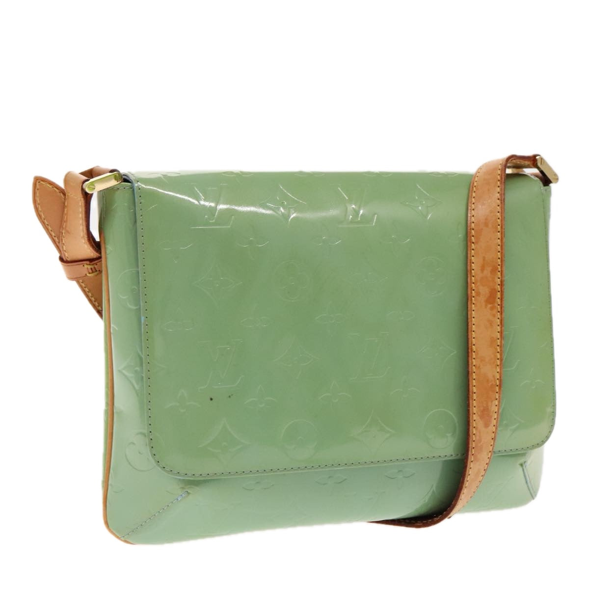 LOUIS VUITTON Monogram Vernis Thompson Street Bag Baby Blue M91009 fm3922
