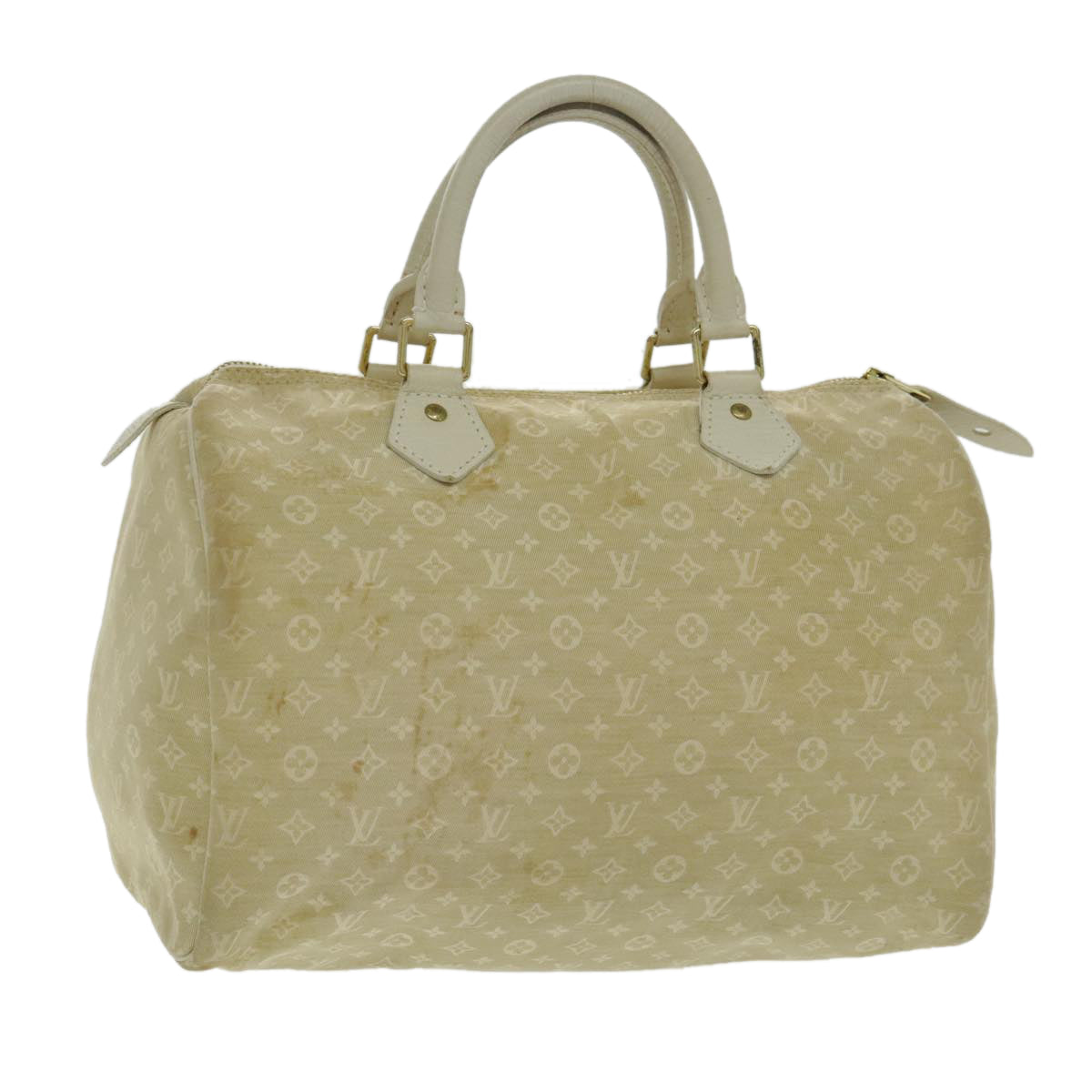 LOUIS VUITTON Monogram Mini Lin Speedy 30 Bag White Dunne M95319 LV fm3945
