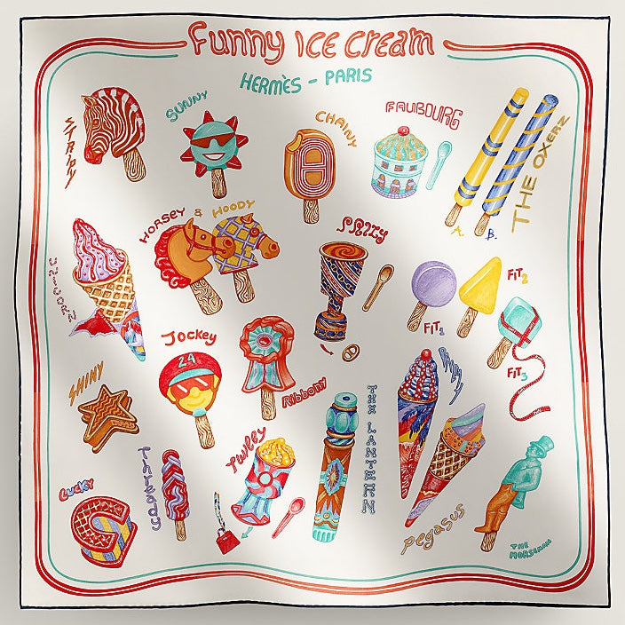 Hermès Funny Ice Cream Scarf 70