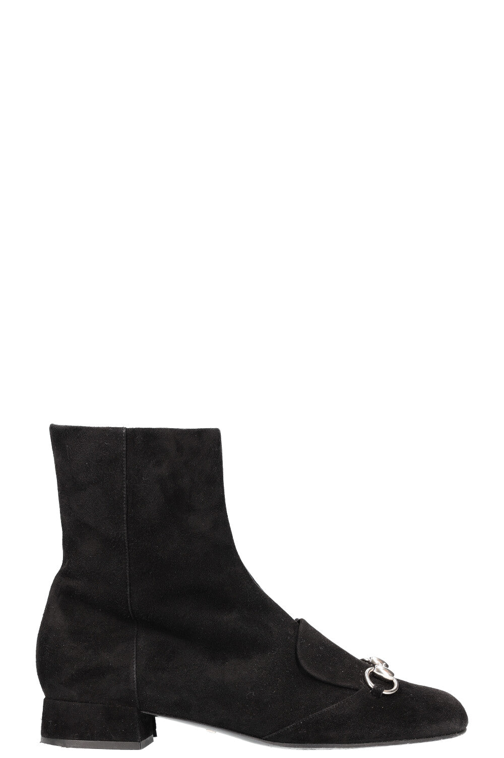 Luxury Gucci Trending 2025 Horsbit Ankle Boots Suede Black