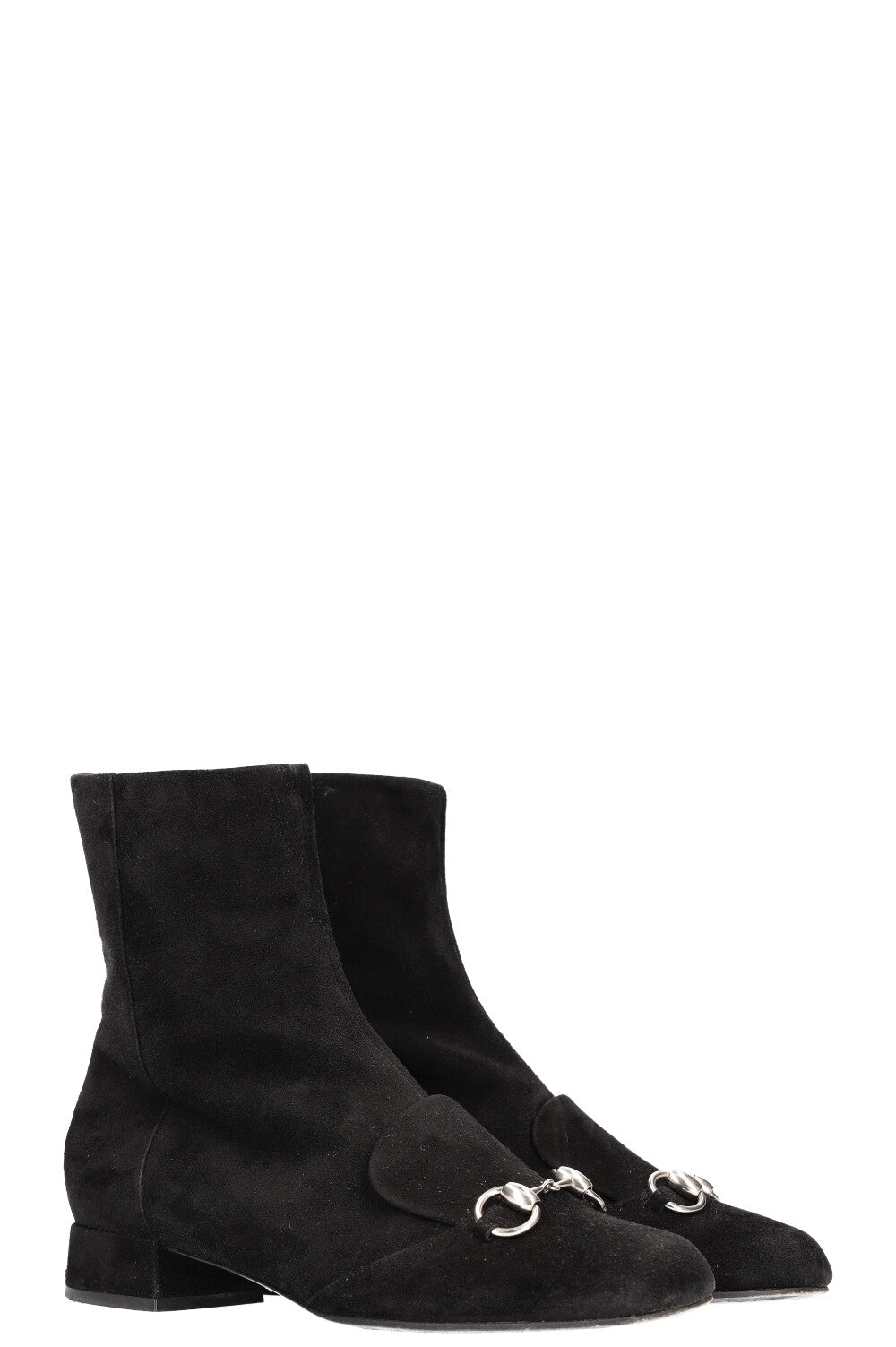 Luxury Gucci Trending 2025 Horsbit Ankle Boots Suede Black