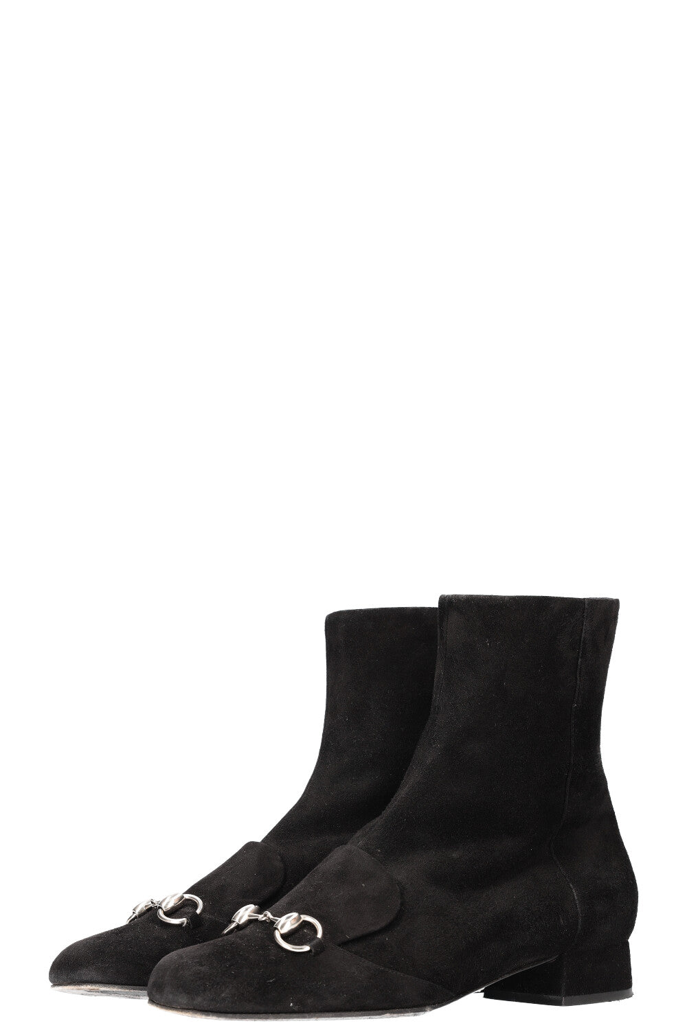 Luxury Gucci Trending 2025 Horsbit Ankle Boots Suede Black