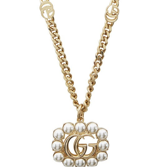 Luxury Gucci GG DOUBLE G CRYSTAL NECKLACE