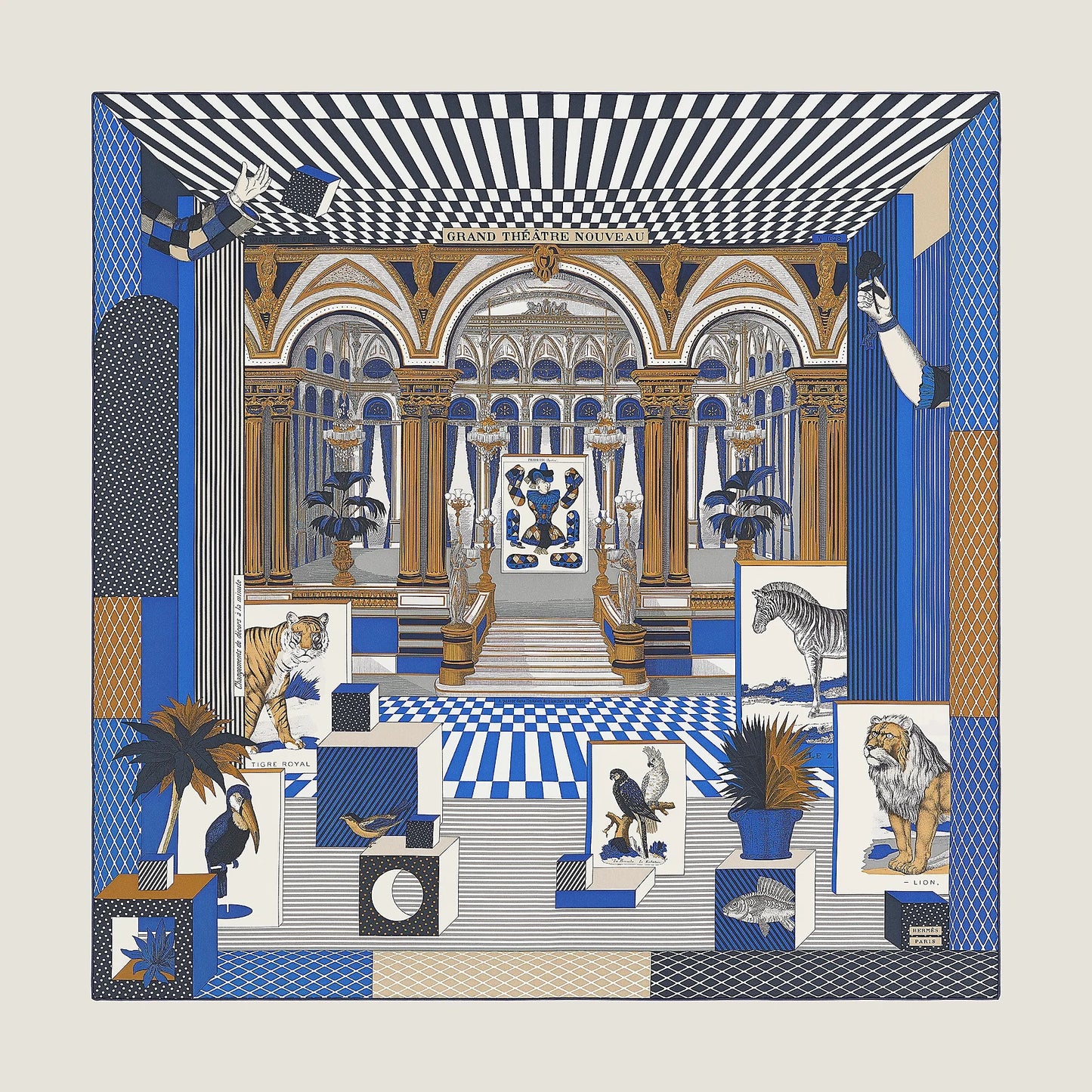 Hermes Grand Theatre Nouveau Silk Scarf 90