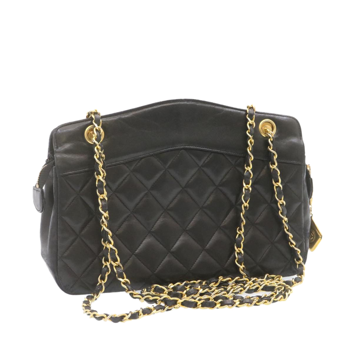 Luxury Chanel Lamb Skin Matelasse Chain Shoulder Bag Black CC  am1201gA