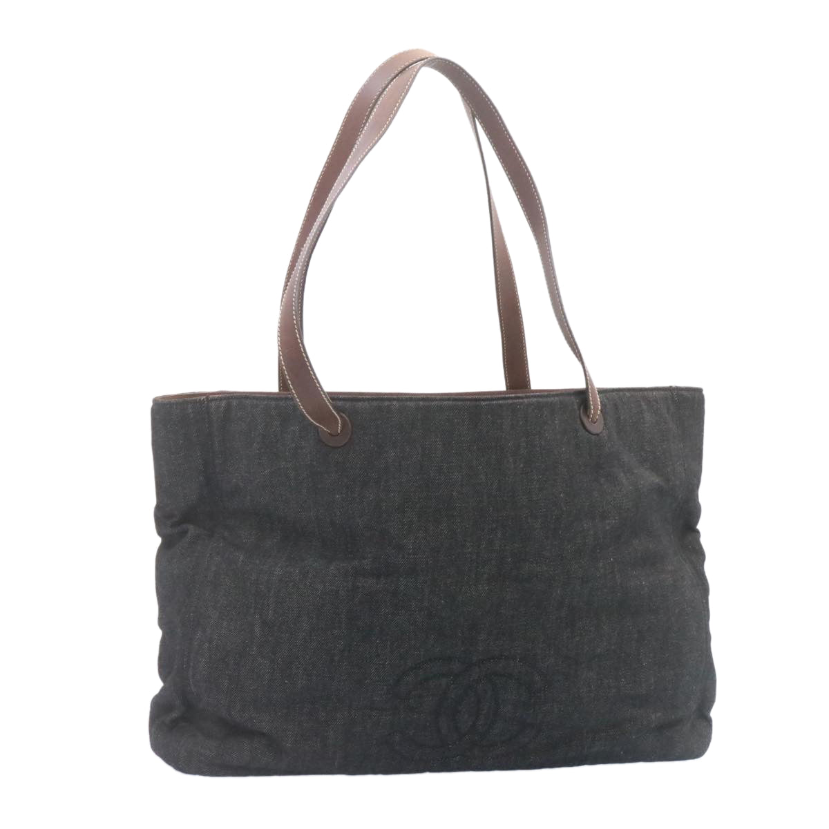Luxury Chanel COCO Mark Tote Bag Canvas Black CC  am1481gA