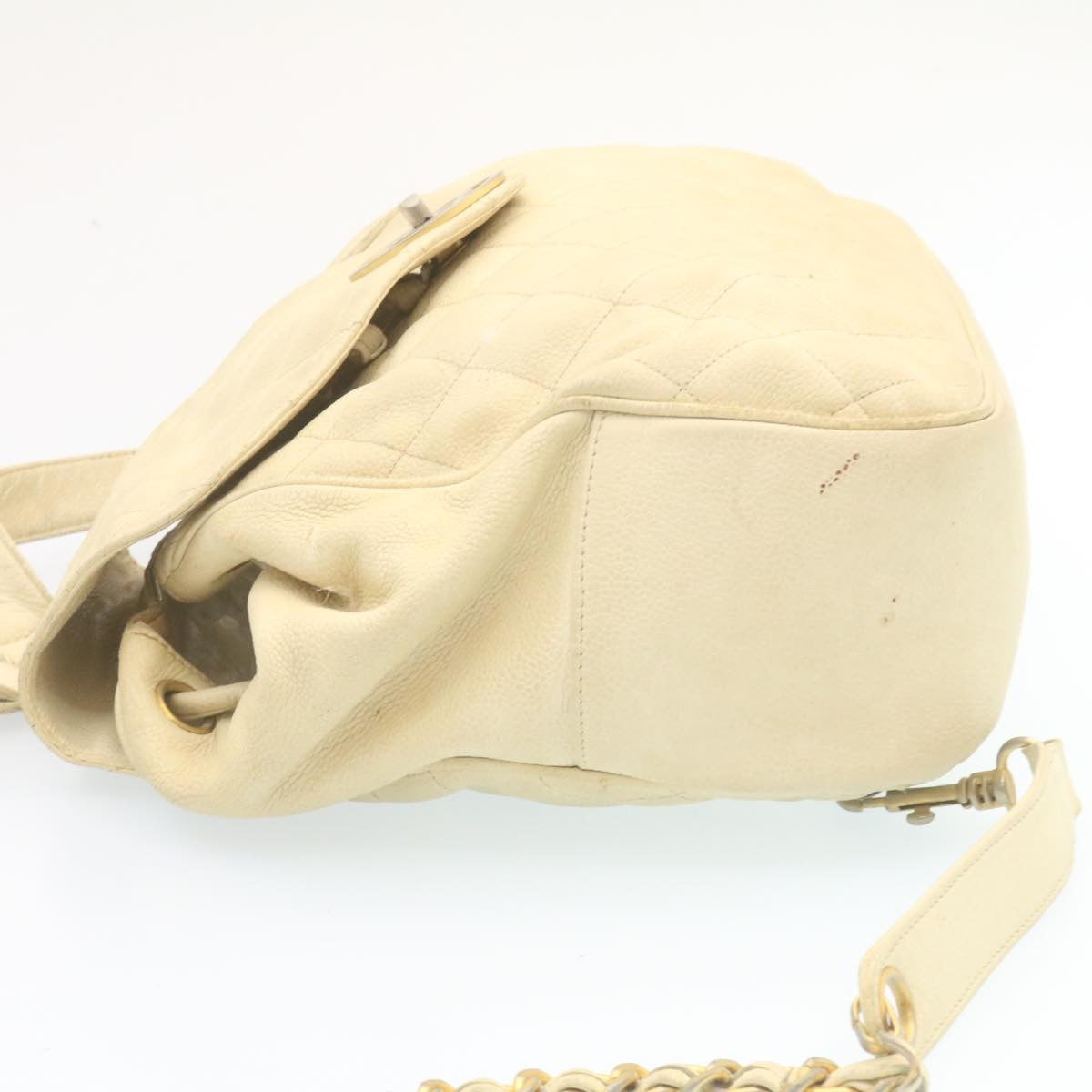 Luxury Chanel Caviar Skin Matelasse Backpack White CC  am1922gA