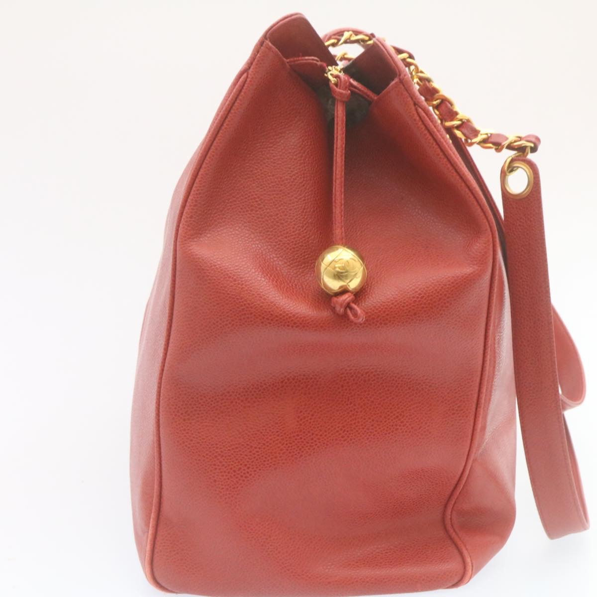 Luxury Chanel COCO Mark Super model Chain Shoulder Bag Caviar Skin Red  am2162gA