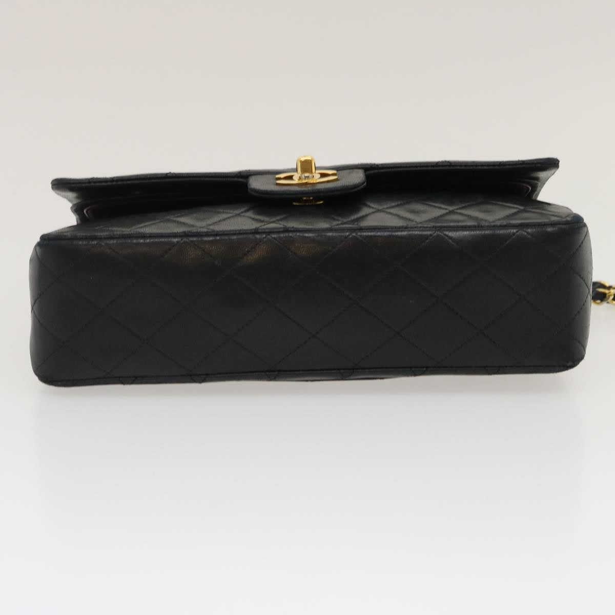CHANEL Classic Matelasse 25 Chain Flap Shoulder Bag Lamb Skin Black am2364gA