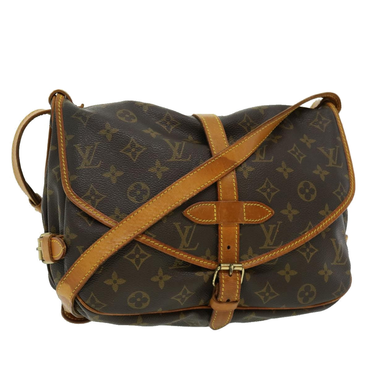 LOUIS VUITTON Monogram Saumur 30 Shoulder Bag M42256 LV am2670g