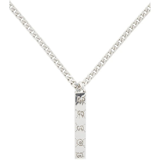Luxury Gucci GG STERLING SILVER GHOST BAR PENDANT