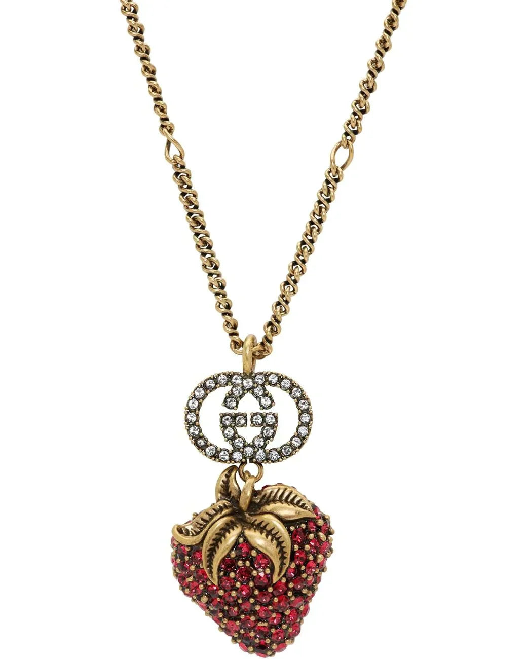 Luxury Gucci GG RED DIAMOND STRAWBERRY NECKLACE