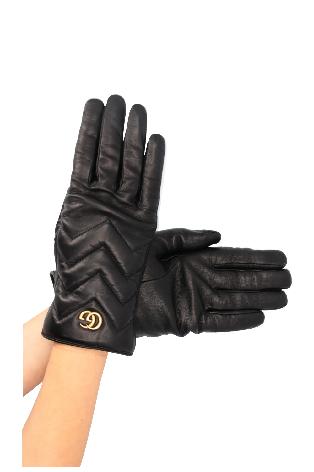 Luxury Gucci Trending 2025 Quilted Marmont Gloves Leather Black